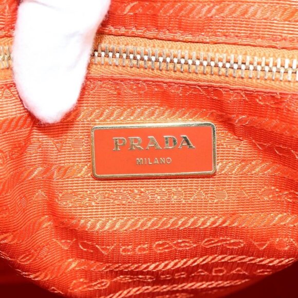 PRADA Hand Bag Nylon Leather 2way Orange Auth 99127 - Picture 13 of 16